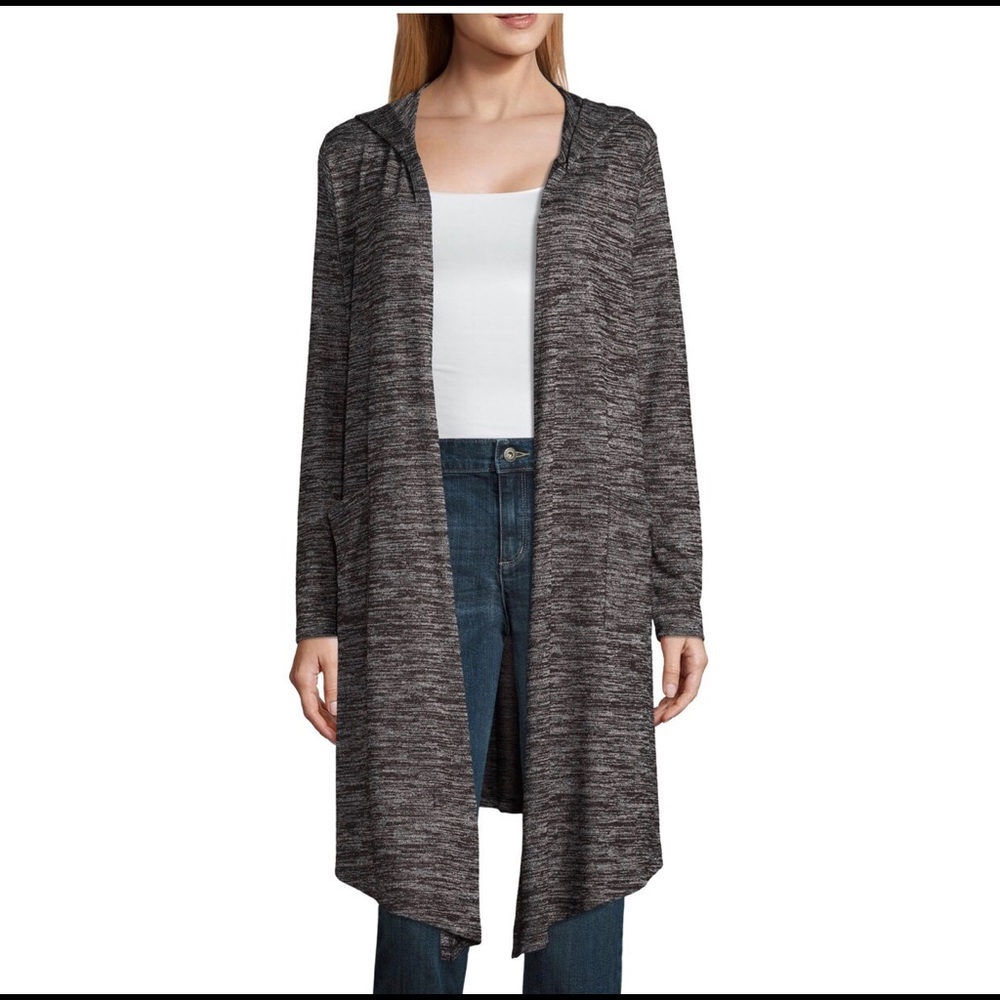 Grey Hooded Cardigan